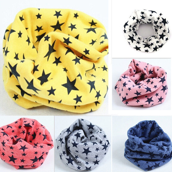 Wholesale-1 pc Cotton Soft Lovely Star Children's Scarves Unisex Winter Knitting Stars Collar Neck Shawl Stole Warmer