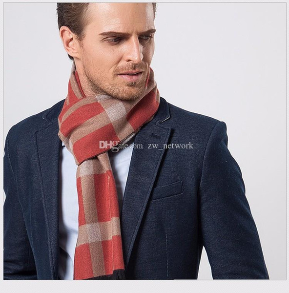 Newest Cashmere Plaid Scarf Man Winter Pashmina Scarf Men Fashion Designer Shawl Bussiness Casual lattice Scarves 77