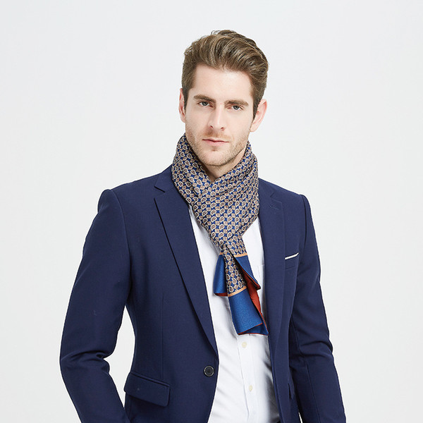 High quality double-sided scarf cashew pattern winter new silk men's silk scarf long business high-end silk scarf gift