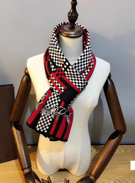 Boutique cashmere scarf classic plaid printed fashion brand scarf 180*30cm boutique gift box