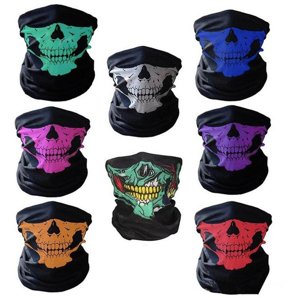 Halloween Scary Mask Festival Skull Masks Skeleton Outdoor Motorcycle Bicycle Multi Masks Scarf Half Face Mask Cap Neck Ghost a97