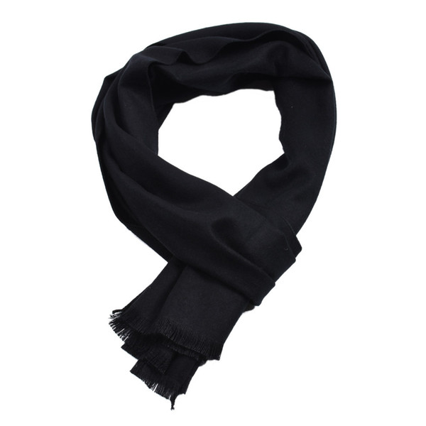 Guttavalli Fashion Men British Small Solid Silk Long Warm Shawl Winter Cashmere Romantic Scarves Male Skinny Double Sides Scarf