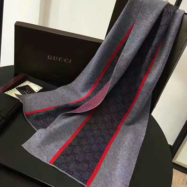 Fashion Scarf Men Scarves winter 2018 design Scarf Men Knitted Cashmere Scarf black brown without box meiyi5A