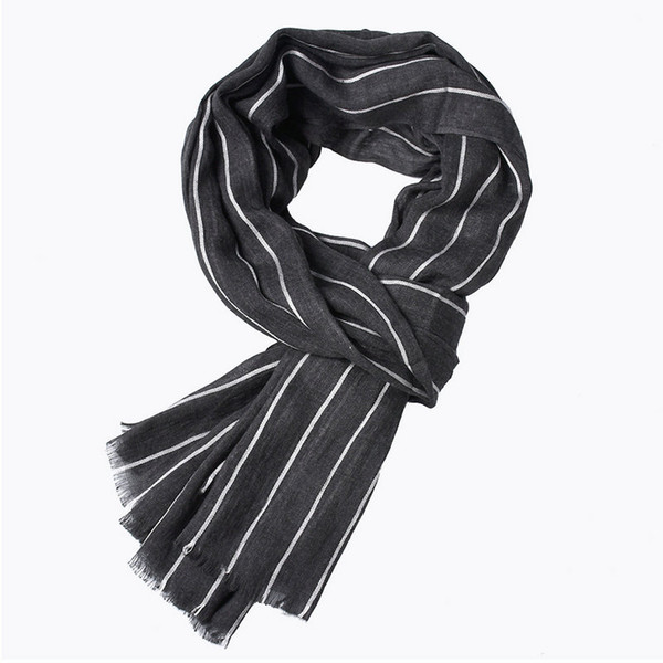 Guttavalli Men Fashion Woven Stripes Long Scarf Winter Autumn Solid Striped Viscose Shawl Male Soft Chevron Geometric Wraps