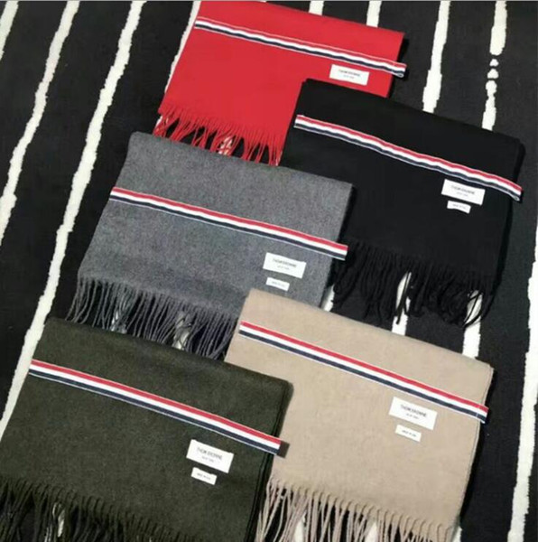 TB New Fashion Cashmere Scarf stripe Designer Wool Scarf Long Hight Quality Winter Scarves Women shawls 75*180cm