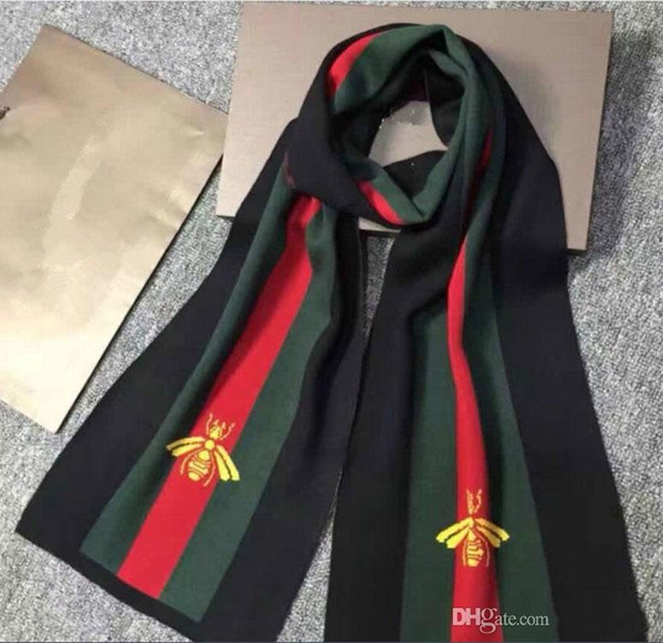 Luxury Brand Cashmere scarf for men 2018 New Designer Hemming Long Scarves Shawls Wrap With Tag 180x35cm G-35-887