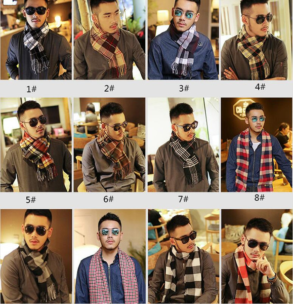 2016 Factory Wholesale 20 Colors Men Tartan Scarf Warm Plaids Scarf Shawl Tassel Pashmina 190*32cm Unisex Acrylic Plaids Scarves & Wraps