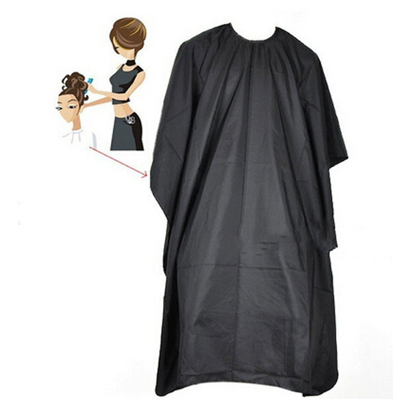 Wholesale- New Black Pro Adult Black Salon Hair Hairdressing Practical Cutting Cape Barbers Gown Cloth Cover Anti-Dirt Clothing