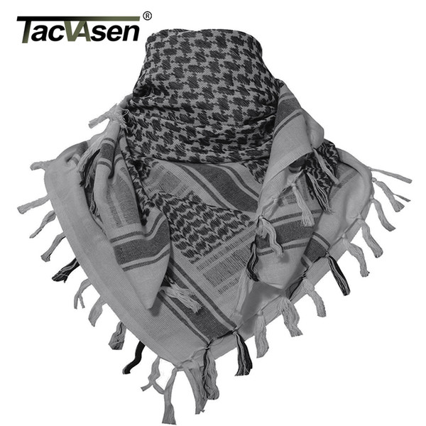 TACVASEN Men Military Scarf Tactical Desert Arab Keffiyeh Scarf Camouflage Head Scarf Women Arabic Cotton Paintball Face Mask C19011001