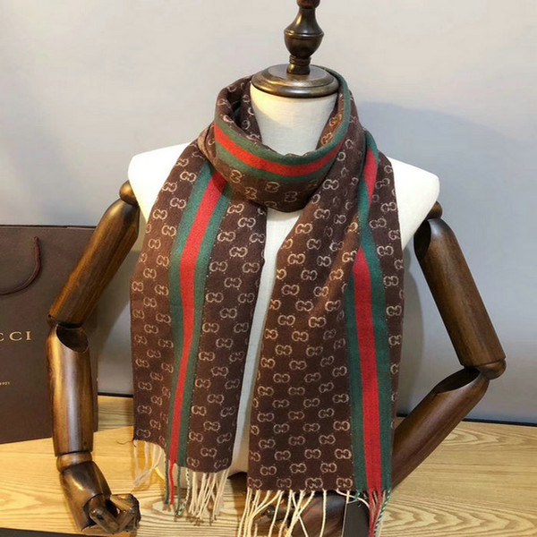 High quality brand long scarf size 180x30cm men's 2019 autumn scarf warm water velvet scarf RT220