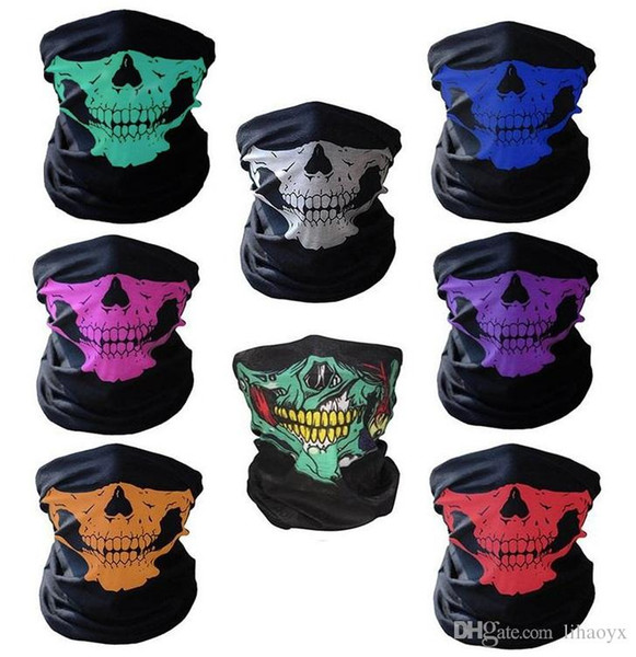 Halloween Scary Mask Festival Skull Masks Skeleton Outdoor Motorcycle Bicycle Multi Masks Scarf Half Face Mask Cap Neck Ghost a977