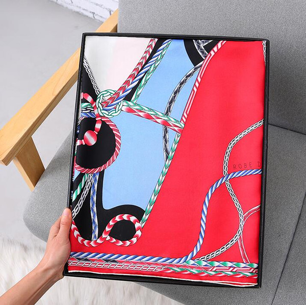 2018 new arrival summer horse print 90*90 cm scarf 100% silk brand twill wrap for women gift