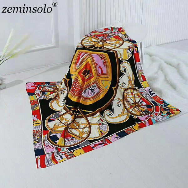 wholesale 100% Silk Scarf Women Large Shawls Stoles Printed Square Scarves Echarpes Foulard Femme Satin Wrap Bandana 130*130cm