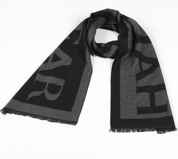 2018 British style Men's scarves autumn and winter new monogram scarves are soft moisture-free and anti-static