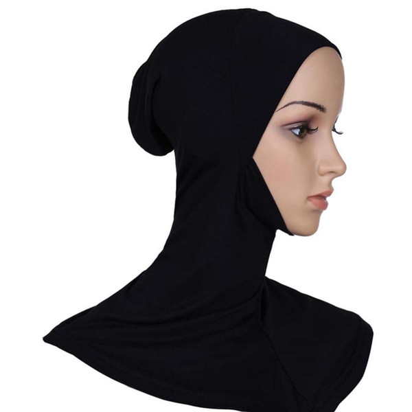 Wholesale-Hijab Headwear Full Cover Underscarf Ninja Inner Neck Chest Plain Hat Cap Scarf Bonnet