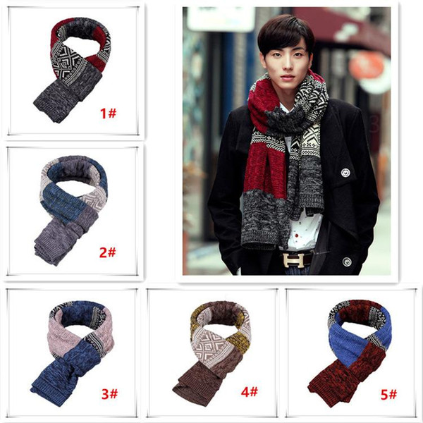 2015 Fashion Accessories Men Scarf Winter Outdoor Knitting Scarf warm wool Long scarf gift scarf Free shipping LA12-3