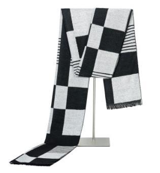 Fall and Winter of 2018 Hot Selling Scarves Men's Silk Plush Black and White Checker Scarves Business Leisure Scarves