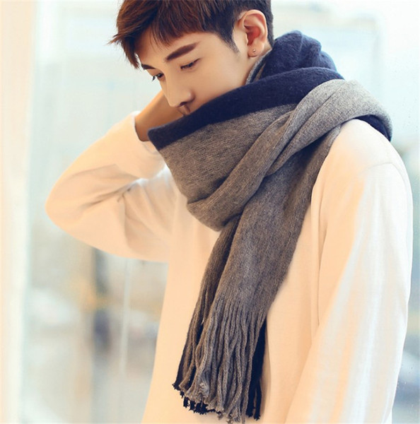 Men Fashion Soft Long Scarf Wraps Shawl Stole Signature Warm Cotton Scarves Man Scarves Neck Scarf