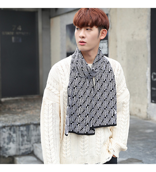 New Men's Scarf Winter Korea Version Joker With Simple Imitation Cashmere Neck High-end Young People