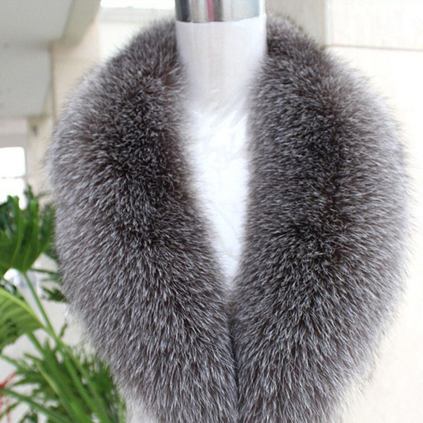 Wholesale-The real natural silver fox collars woman luxurious fur shawl collar big scarf shawl collar woman