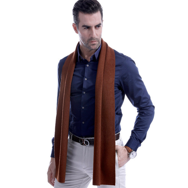 2018 Newest Middle-aged mature men's business casual wool scarf winter solid color warm collar business gifts good manufacturers wholesale