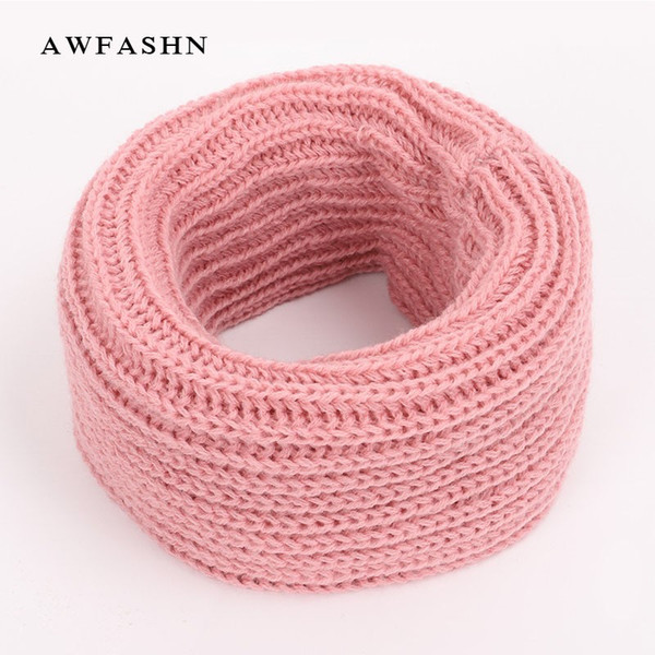 New fashion children's knit scarf winter warm boy girl high quality solid color kerchief scarves cotton kids baby soft knitting