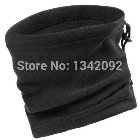 Wholesale- 20pcs/lot One Layer Black Winter Neck Warmer Unisex Polar Fleece Snood Scarf Beanie Hat