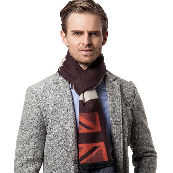 2018 autumn and winter color matching wild casual business small shawl Lama British cashmere warm men's scarf