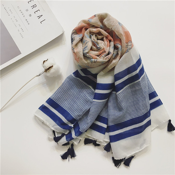 The warm summer sun flower color cotton scarf shawl women Thailand Lijiang beach towel scarf