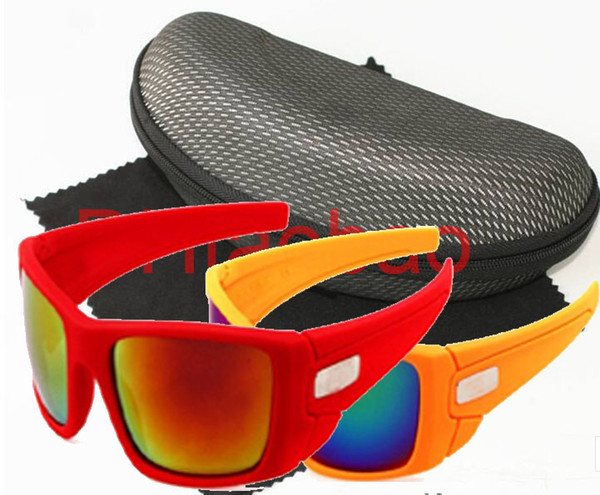 1pcs High quality man sport sunglasses woman Cycling glasses Bicycle Glass 7colors dazzle colour with box cloth man matte black sunglasses