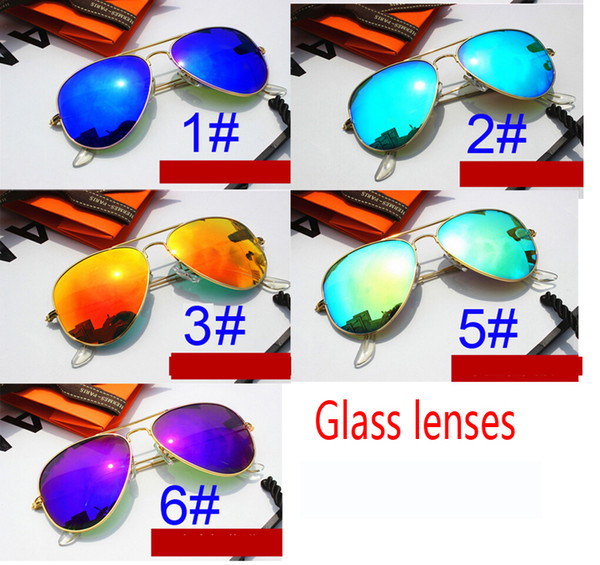 1set summer men Dazzle colour Sunglasses case outdoors Fashion women driving Sunglasses UV400 5colors with original packing free shipping