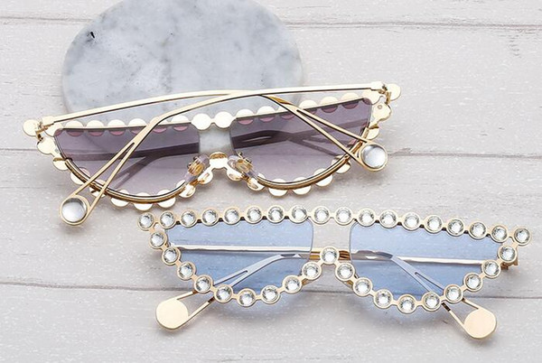 newest woman Metal set au glasses ladies fashion Triangular cat eye frame Driving Glasses wind Cool sun glasses girl sunglasses free ship