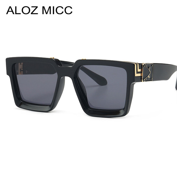 ALOZ MICC 2019 New Fashion Square Sunglasses Women Men Brand Designer Unisex Sunglasses Men Metal Glassses A335