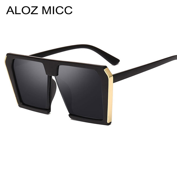 ALOZ MICC Women Oversized Square Sunglasses Men Women 2019 Brand Designer Fashion Sun Glasses Women Vintage Shades UV400 A070