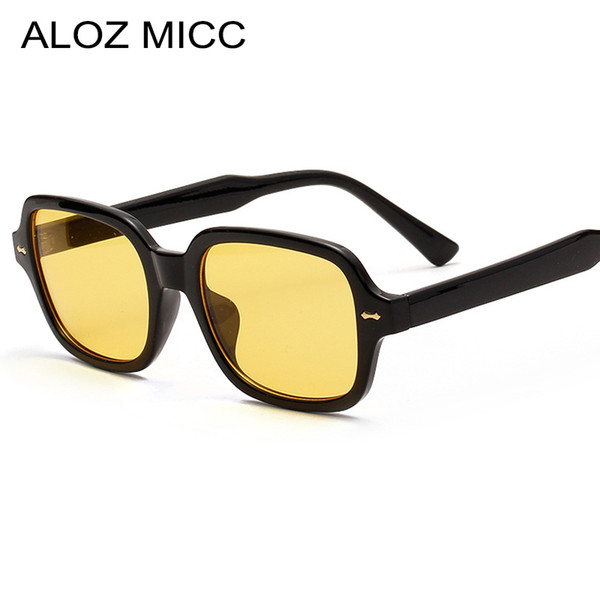 ALOZ MICC Square Sunglasses Men Women Fashion Small Frame Yellow Sunglasses Female Retro Rivet Glasses UV400A684