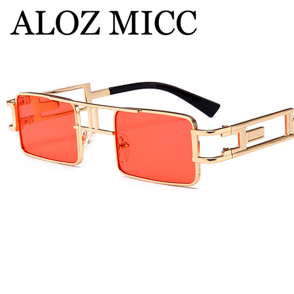 ALOZ MICC Steampunk Sunglasses Men Women Alloy Frame Square Sun Glasses Designer Trendy Retro Female Shades Eyewear A453