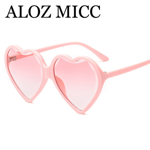 ALOZ MICC Fashion Heart Sunglasses Women Brand Designer Retro Pink Red Black Love Heart-shaped Sun Glasses For Ladies UV400 A552