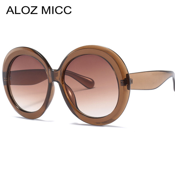 ALOZ MICC 2019 New Women Round Sunglasses Fashion Oversized Goggle Sun Glasses Women Vintage Shades Eyewear UV400 A642