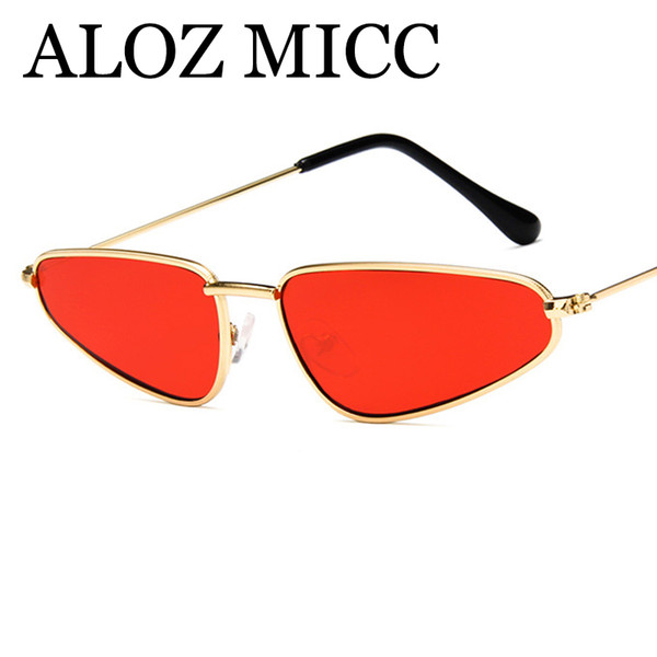 ALOZ MICC Fashion Cat eye Women Sunglasses For Men Vintage Small Triangle Trend Sun Glasses Quality Metal Frame Shades A459