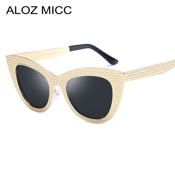 ALOZ MICC New Women Cat Eye Sunglasses High Quality Metal Frame SunGlasses Women Vintage Shade Unisex Eyeglasses A476