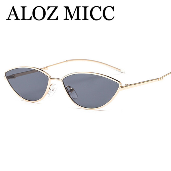 ALOZ MICC Fashion Cat Eye Sunglasses Women 2018 Brand Designer Metal Frame Grey Red Pink Sun Glasses Female oculos A517