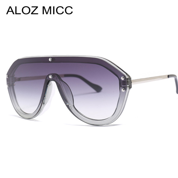 ALOZ MICC 2019 Men Oversized Sunglasses Women Brand Designer Rivet Sun Glasses Men Vintage Shade Metal High Quality Goggles A398