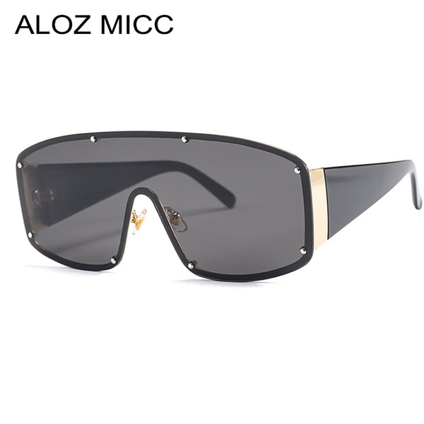 ALOZ MICC Oversized Rimless Sunglasses Women Men 2019 Brand Designer Square Sun Glasses Men Shades Retro Eyeglass UV400 A137