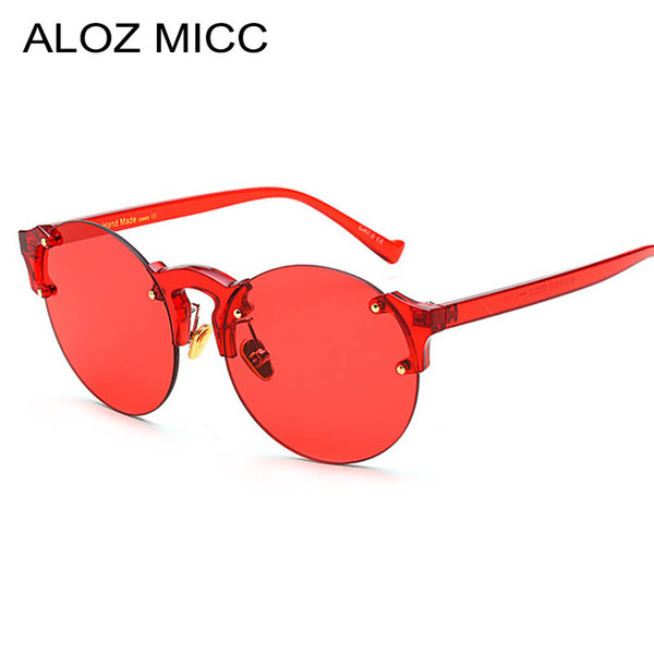 ALOZ MICC Fashion Cat's Eye Sunglasses Women 2019 Brand Designer Summer Trendy Candy Color Round Sunglasses uv400 A10