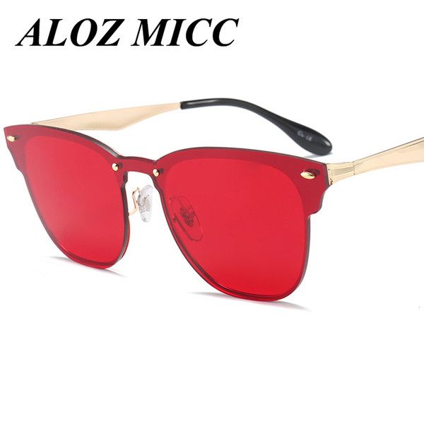 ALOZ MICC Fashion Women New Color Lens Sunglasses Frameless Square Mirror Sunglasses Gradual Retro Eyewear Ladies Brand Design A340