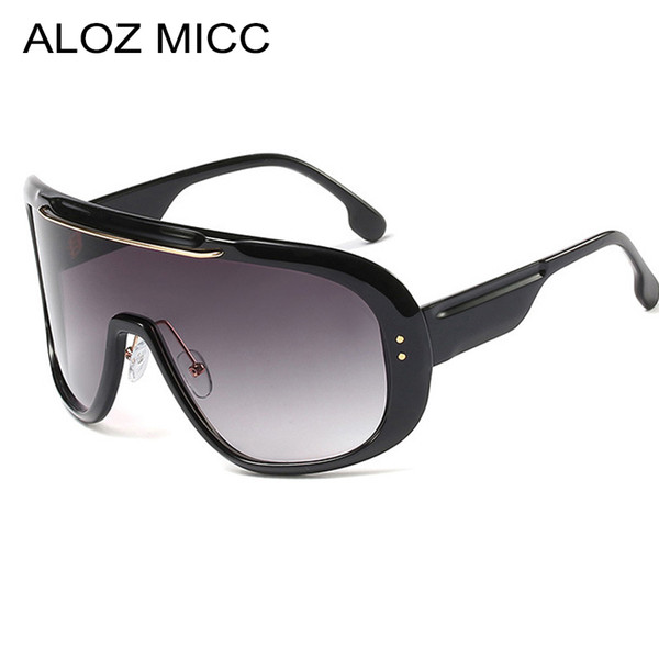 ALOZ MICC Oversized One Piece Square Sunglasses Women Men Brand Design Retro Sun Glasses Ladies Shades Windproof Goggles A423