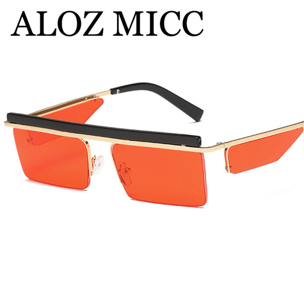 ALOZ MICC 2018 New Rectangle Sunglasses Women Men Brand Designer Retro Summer Square Sun Glasses Lady Goggles A521