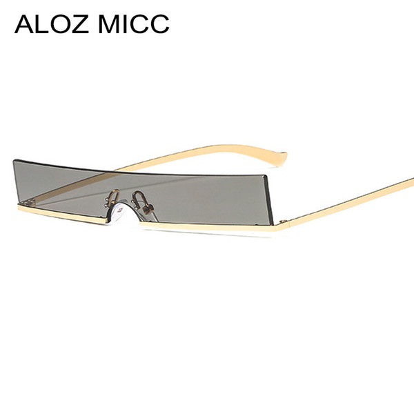 ALOZ MICC 2019 New Women Square Sunglasses Fashion Metal Half Frame Goggle Sun Glasses Women Sexy Shades Eyewear UV400 A643