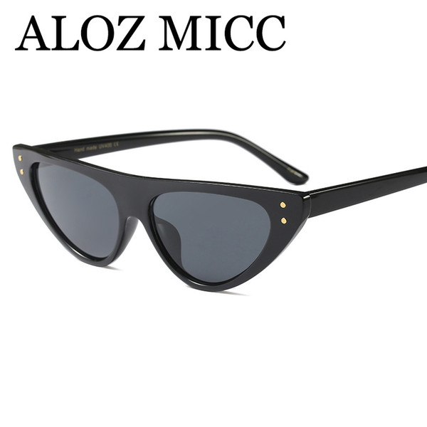 ALOZ MICC Brand Design Flat Top Sunglasses Women Small Frame Cat Eye Sun Glasses Female Vintage Shades Oculos de sol UV400 A516