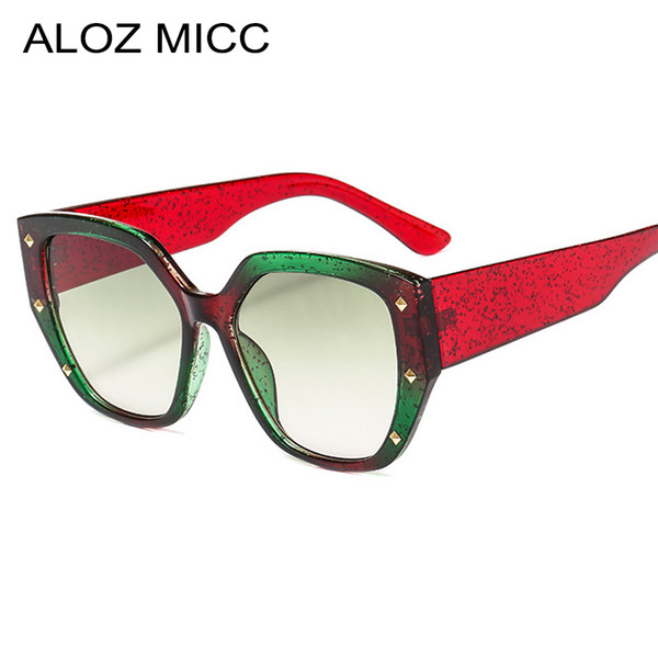 ALOZ MICC Fashion Square Sunglasses Women Brand Vintage Oversized Gradient Sunglasses Men Female Vintage Eyewear A042